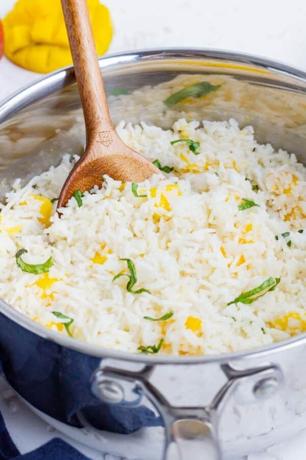 Mango Coconut Rice Savory Recipe Evolving Table