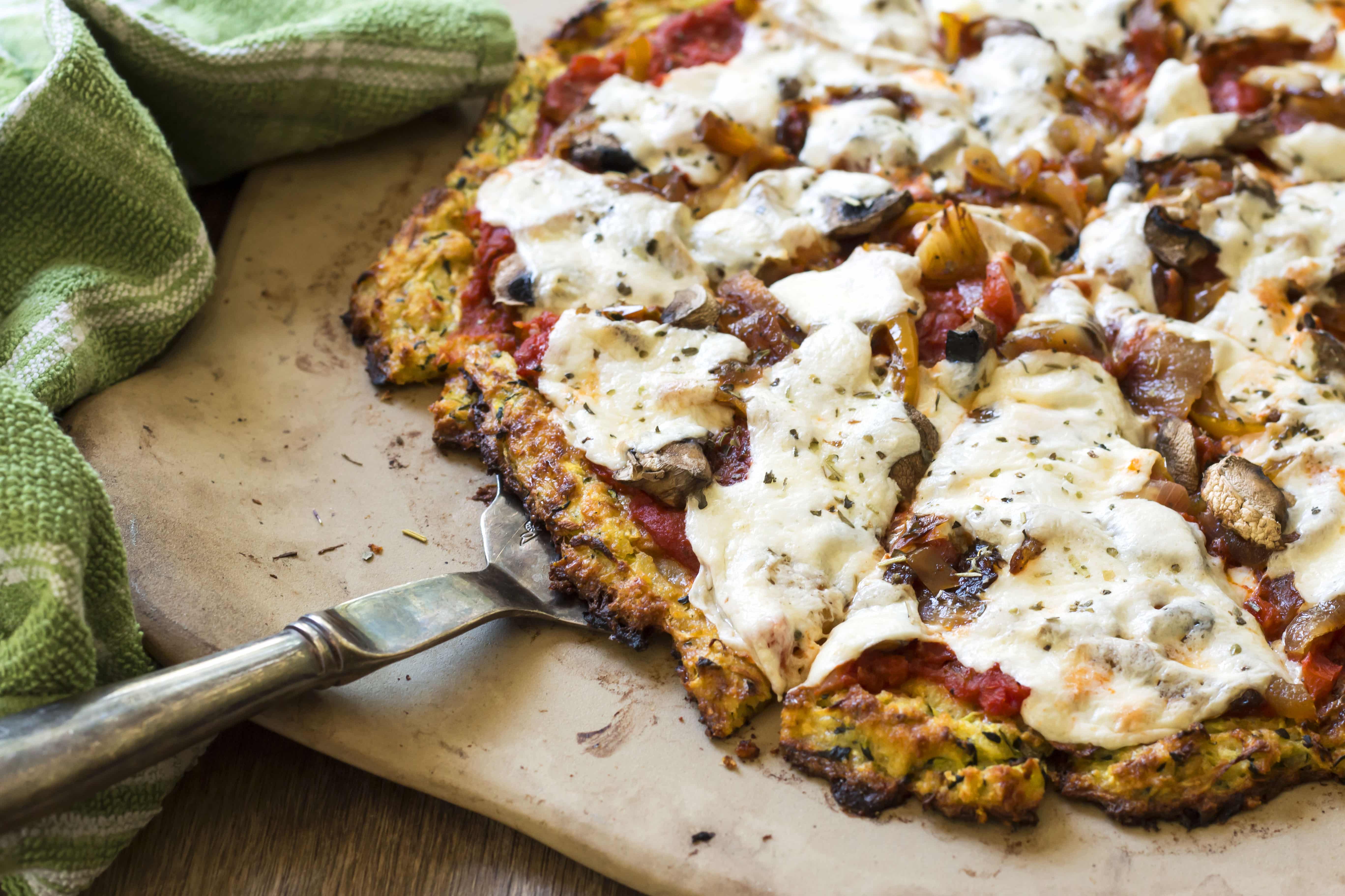 Zucchini Crusted Veggie Delight Pizza