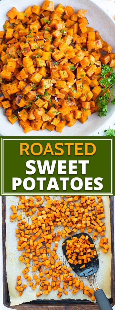 Roasted Sweet Potato Cubes Recipe - Evolving Table