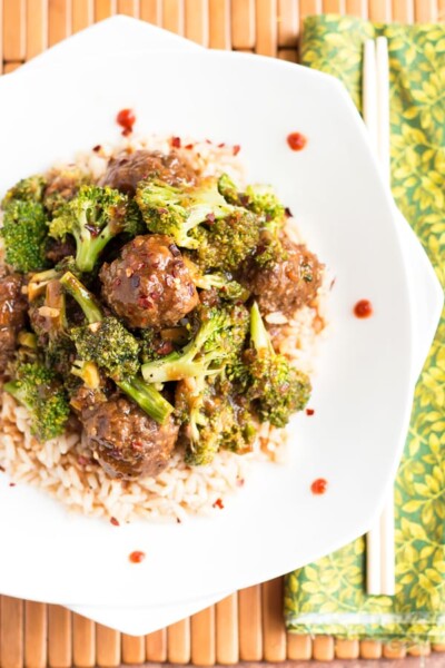 Beef Meatballs And Broccoli - Gluten Free Asian Dinner Recipe