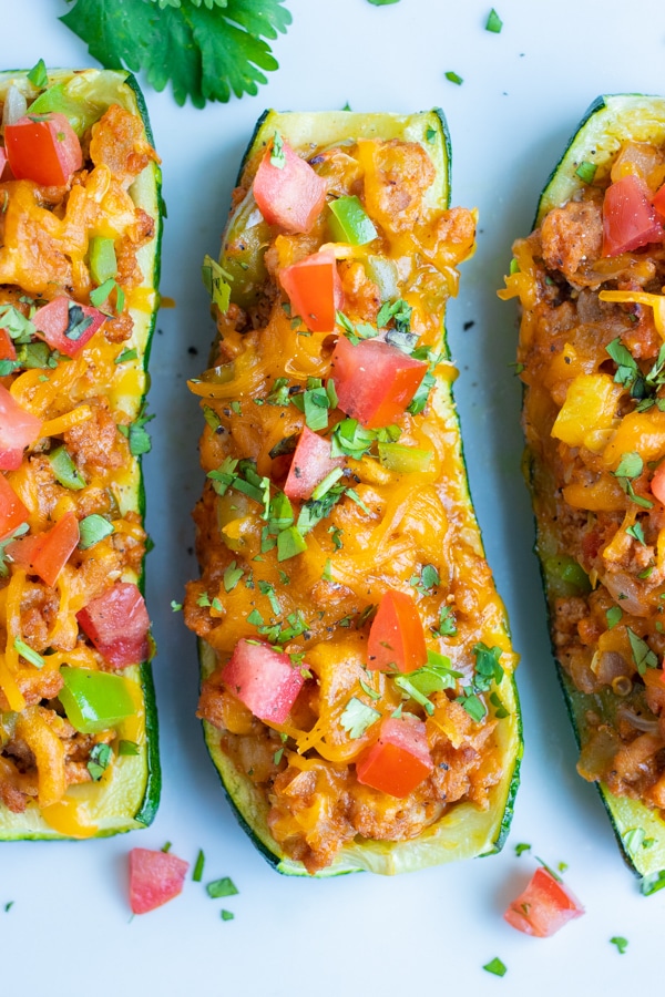 Mexican Taco Stuffed Zucchini Boats Evolving Table