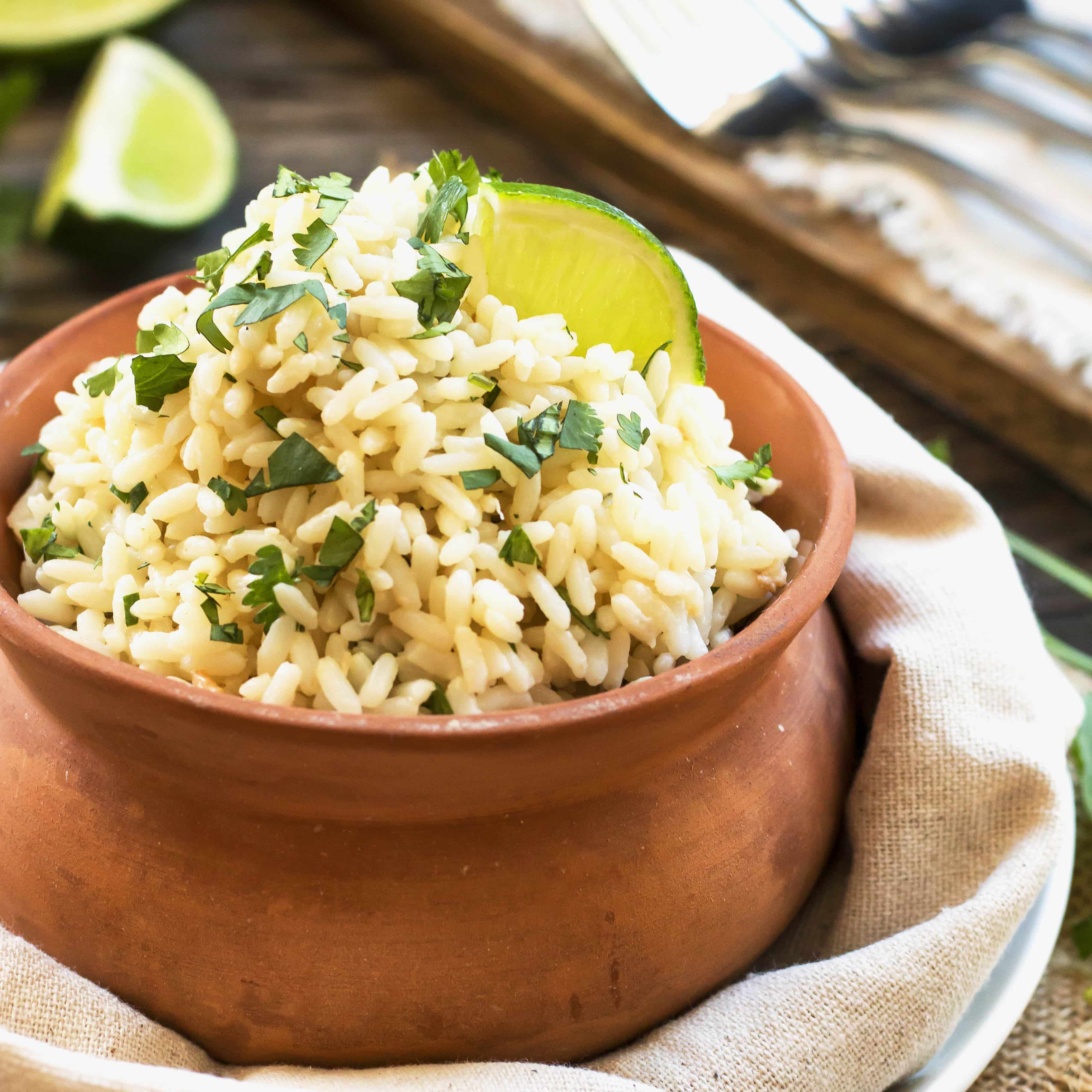 cilantro lime brown rice in rice cooker