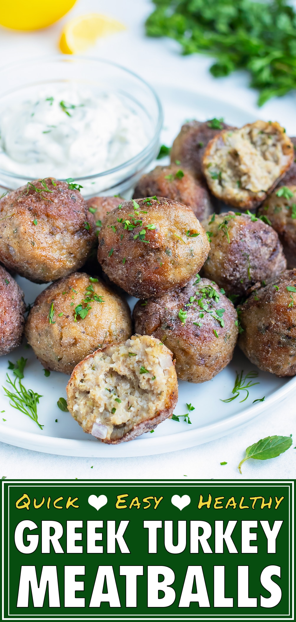Greek Turkey Meatballs Recipe - Evolving Table