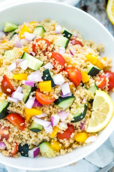 Summer Vegetable Quinoa Salad with Lemon Vinaigrette