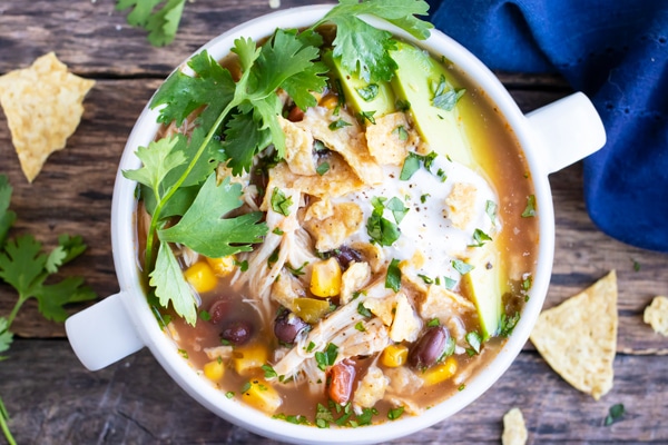 Easy Slow Cooker Chicken Tortilla Soup Evolving Table