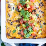 This Mexican casserole is served for a breakfast for the holidays.