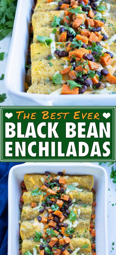 Sweet Potato Black Bean Enchiladas - Evolving Table