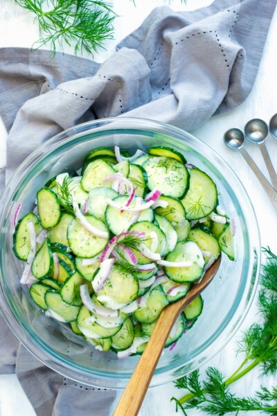 Creamy Cucumber Dill Salad Recipe - Evolving Table