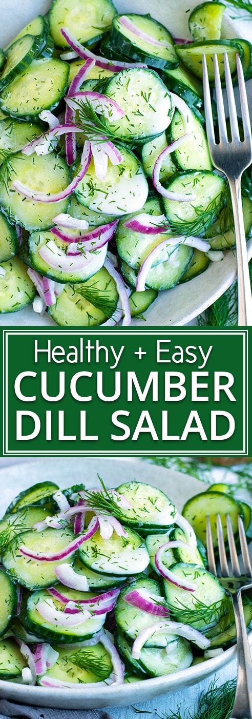 Creamy Cucumber Dill Salad Recipe - Evolving Table