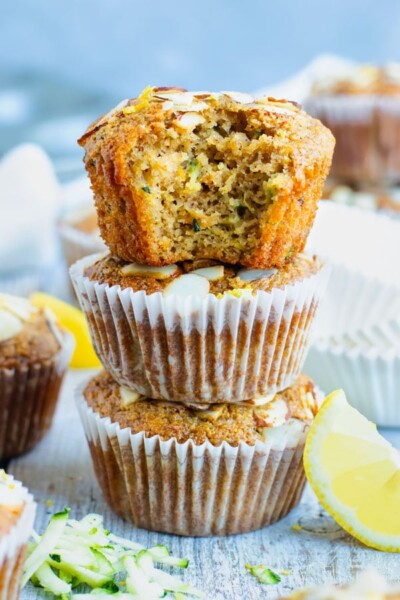 Healthy Lemon Zucchini Muffins | Paleo + Gluten-Free