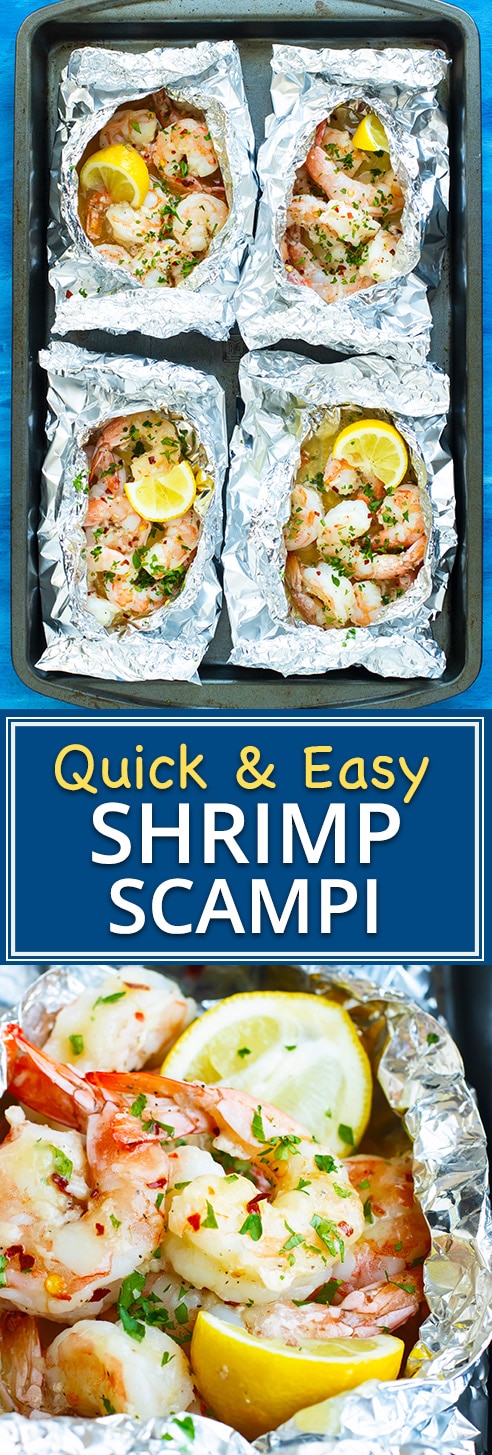 Easy Baked Shrimp Scampi Foil Packets  Low-Carb