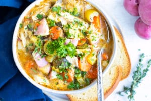 Instant Pot Chicken Vegetable Soup (VIDEO) - Evolving Table