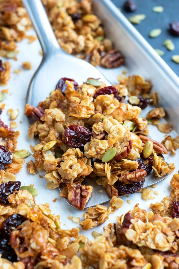 Healthy Homemade Granola Recipe (with Big Clusters!) - Evolving Table