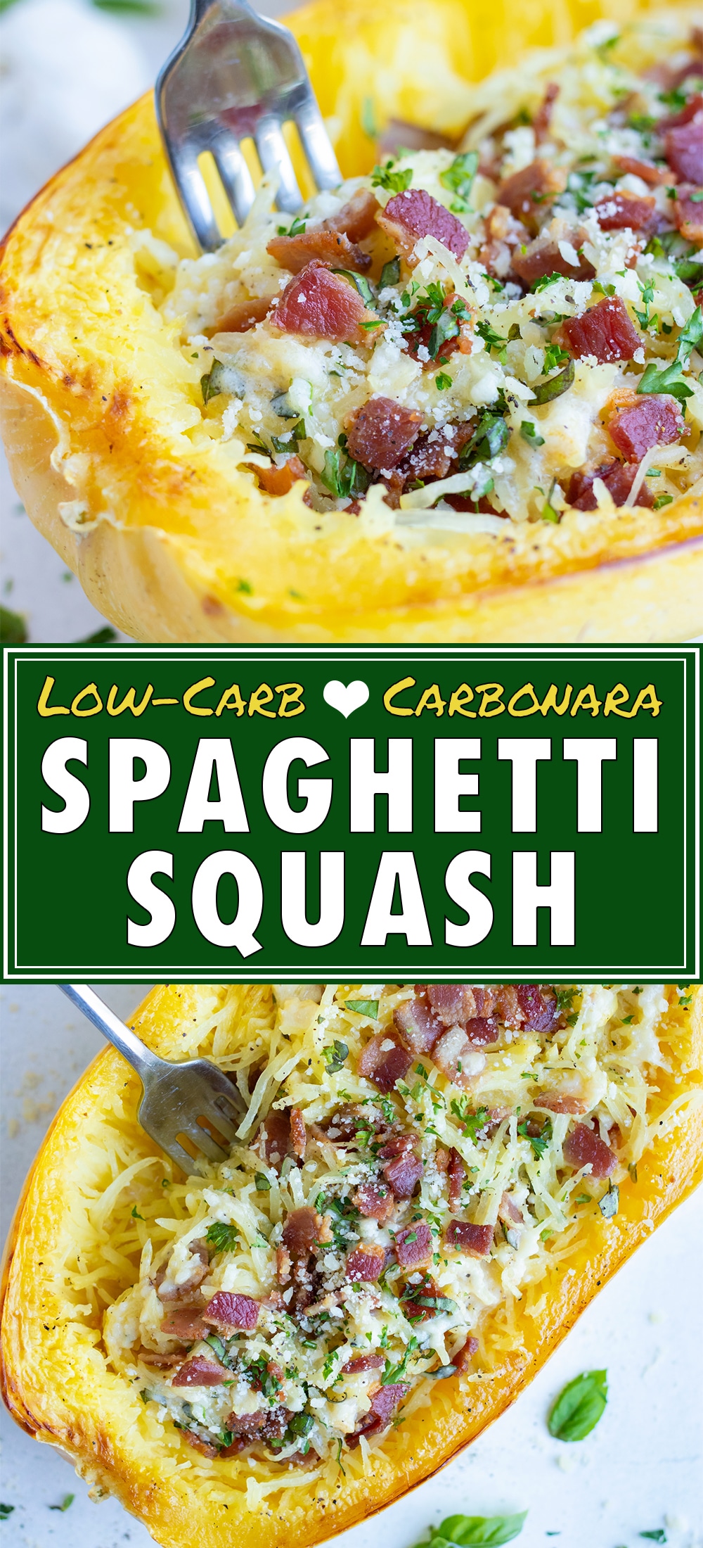 Spaghetti Squash Carbonara with Bacon | Low-Carb - Evolving Table