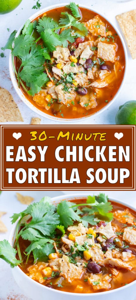 Easy Instant Pot Chicken Tortilla Soup - Evolving Table