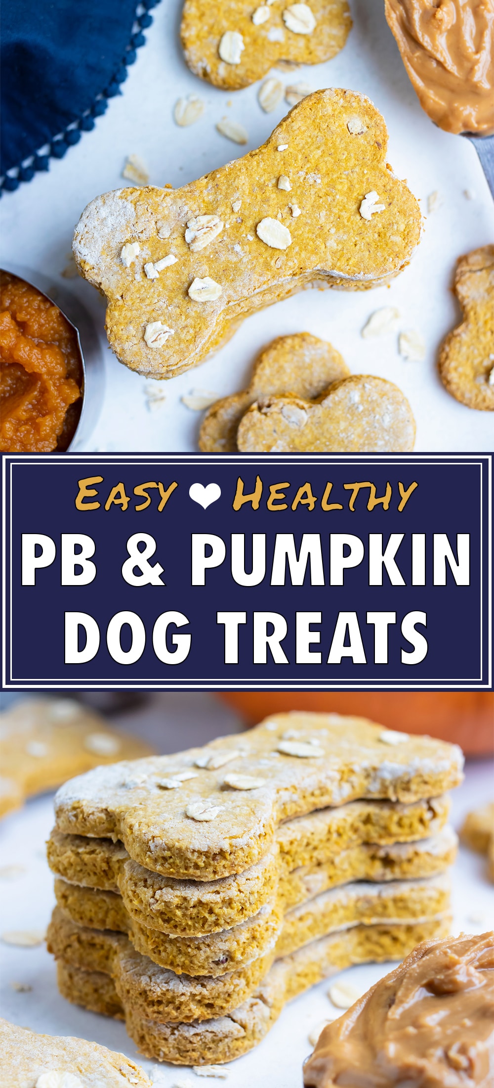 Pumpkin Dog Treats with Peanut Butter - Evolving Table