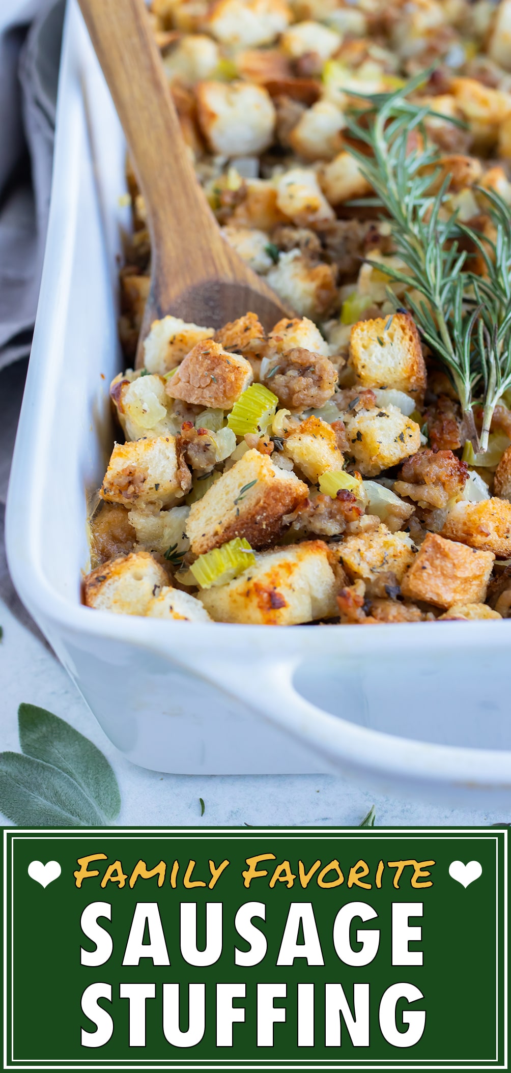 The Best Sausage Stuffing with Fresh Herbs - Evolving Table