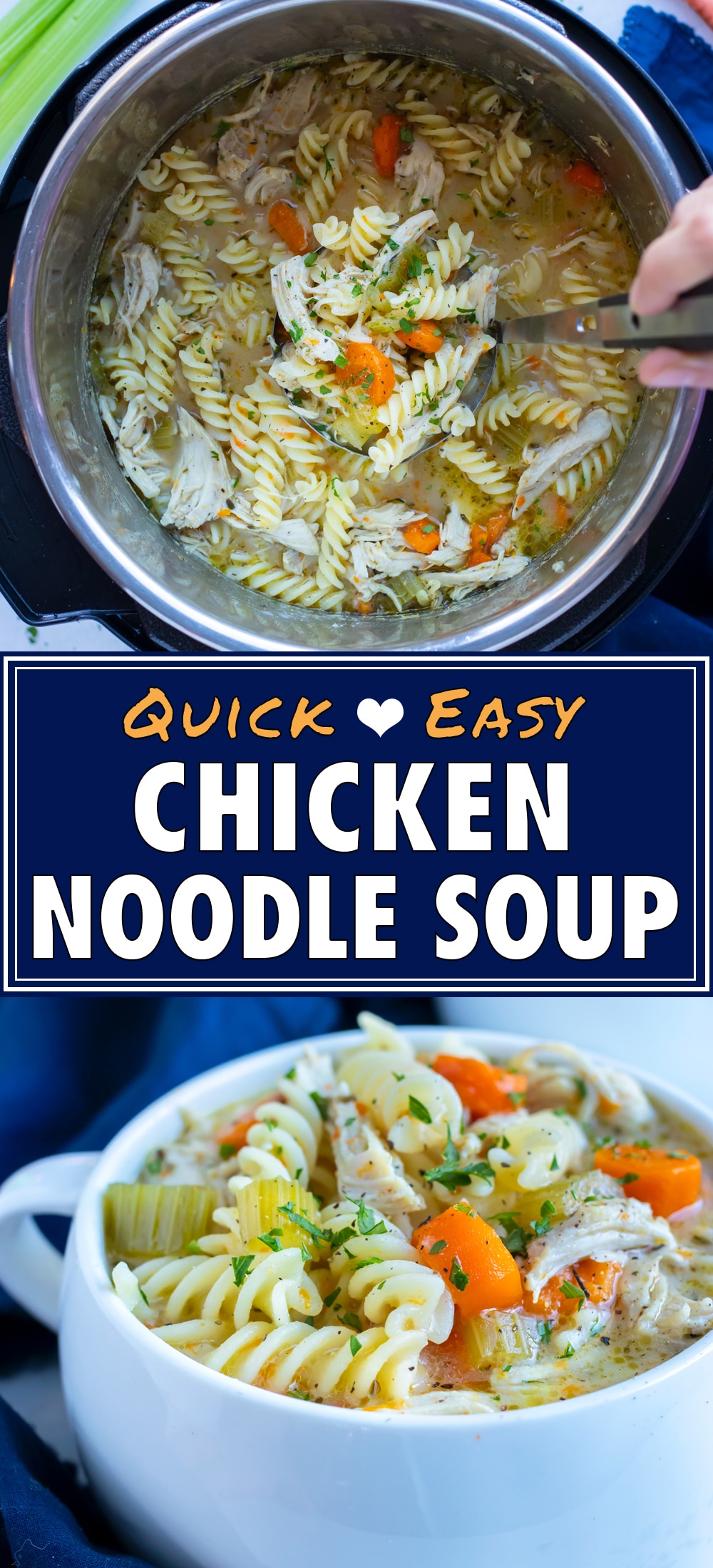 Instant Pot Chicken Noodle Soup Recipe - Evolving Table