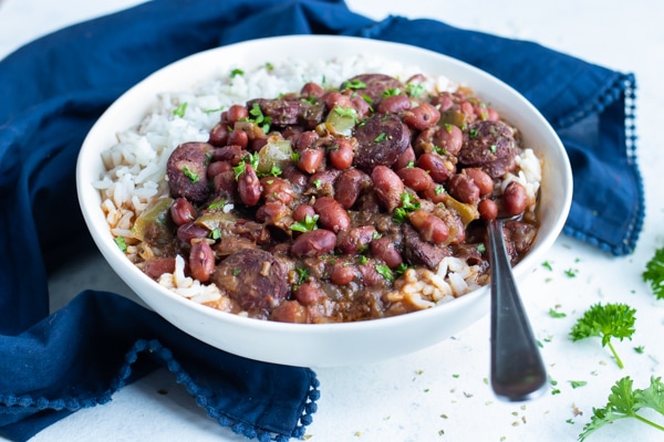 Gluten-free Louisiana Red Beans and Cauliflower Rice - Grain Free Table