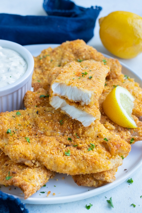 Air Fryer Fish Recipe (Golden Cornmeal Crust) - Evolving Table