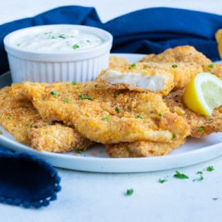 Air Fryer Fish Recipe (Crispy Cornmeal Crust) - Evolving Table