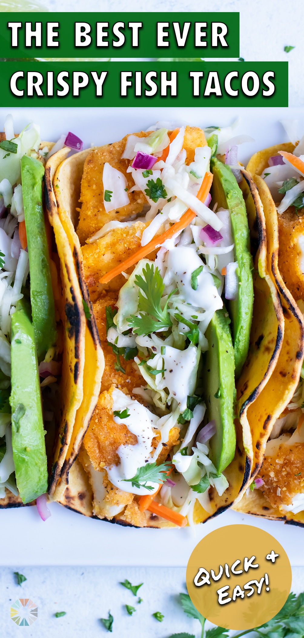 Air Fryer Fish Tacos with Cilantro Slaw - Evolving Table