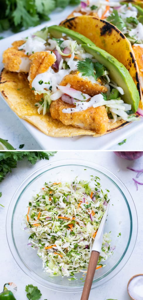 Fast Minute Fish Taco Slaw Recipe Evolving Table