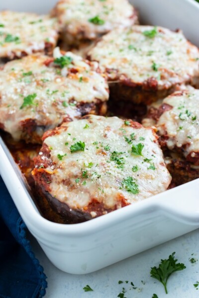 Easy Baked Eggplant Parmesan Recipe - Evolving Table