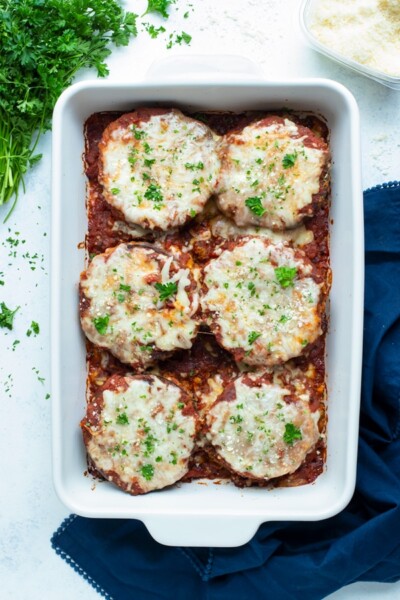 Easy Baked Eggplant Parmesan Recipe - Evolving Table