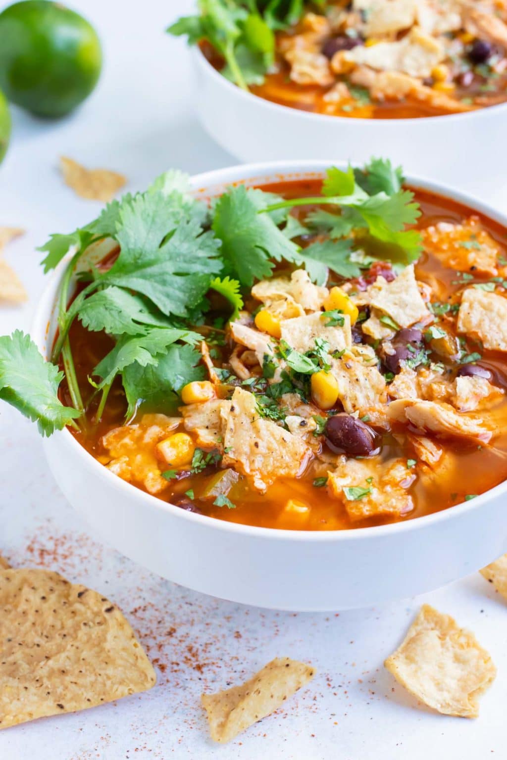 Easy Instant Pot Chicken Tortilla Soup - Evolving Table