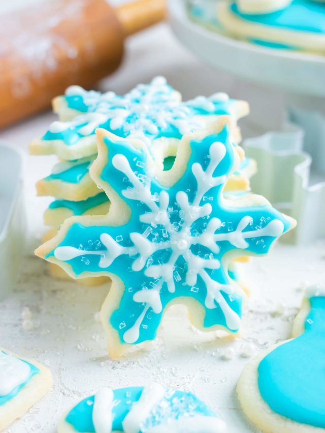 3.0 Blue Square Outline Frosted Cookie