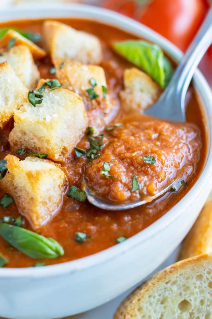 Vegan Roasted Tomato Basil Soup Evolving Table