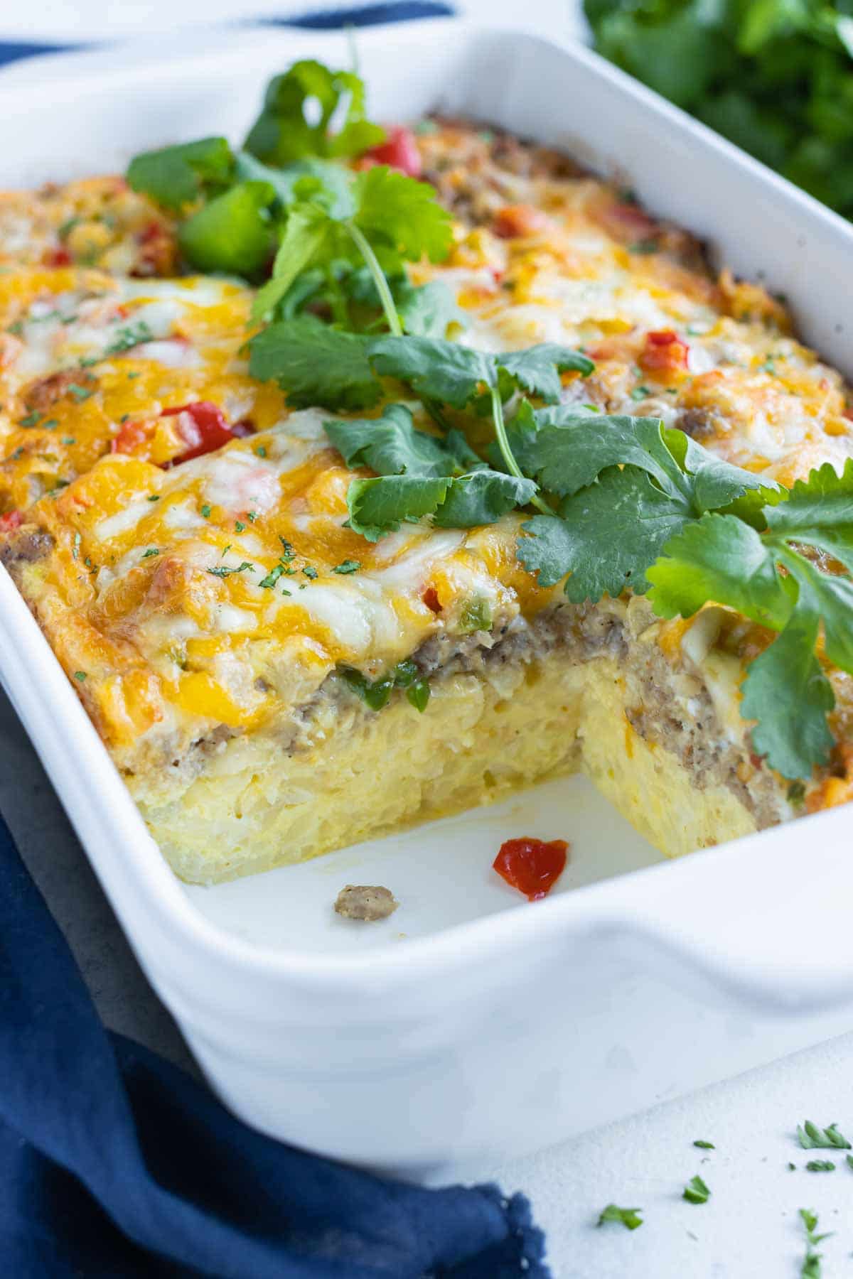 Shredded Hashbrown Breakfast Casserole - Evolving Table