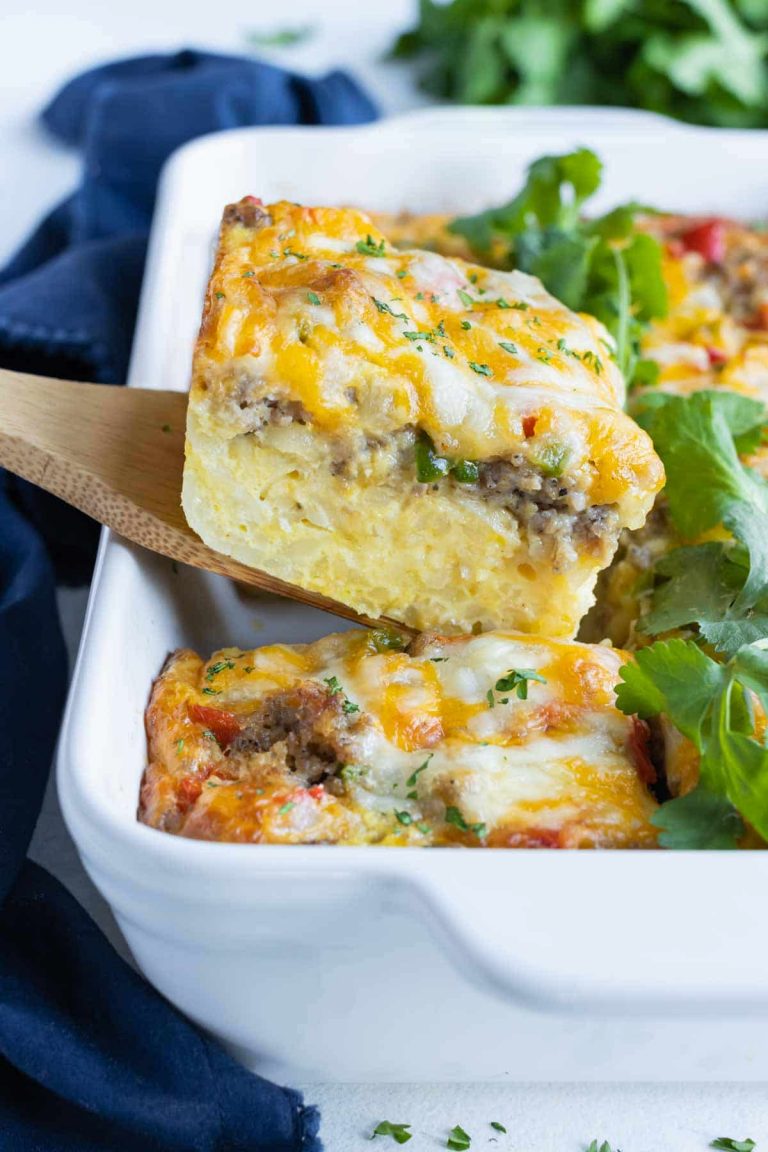 Shredded Hashbrown Breakfast Casserole - Evolving Table