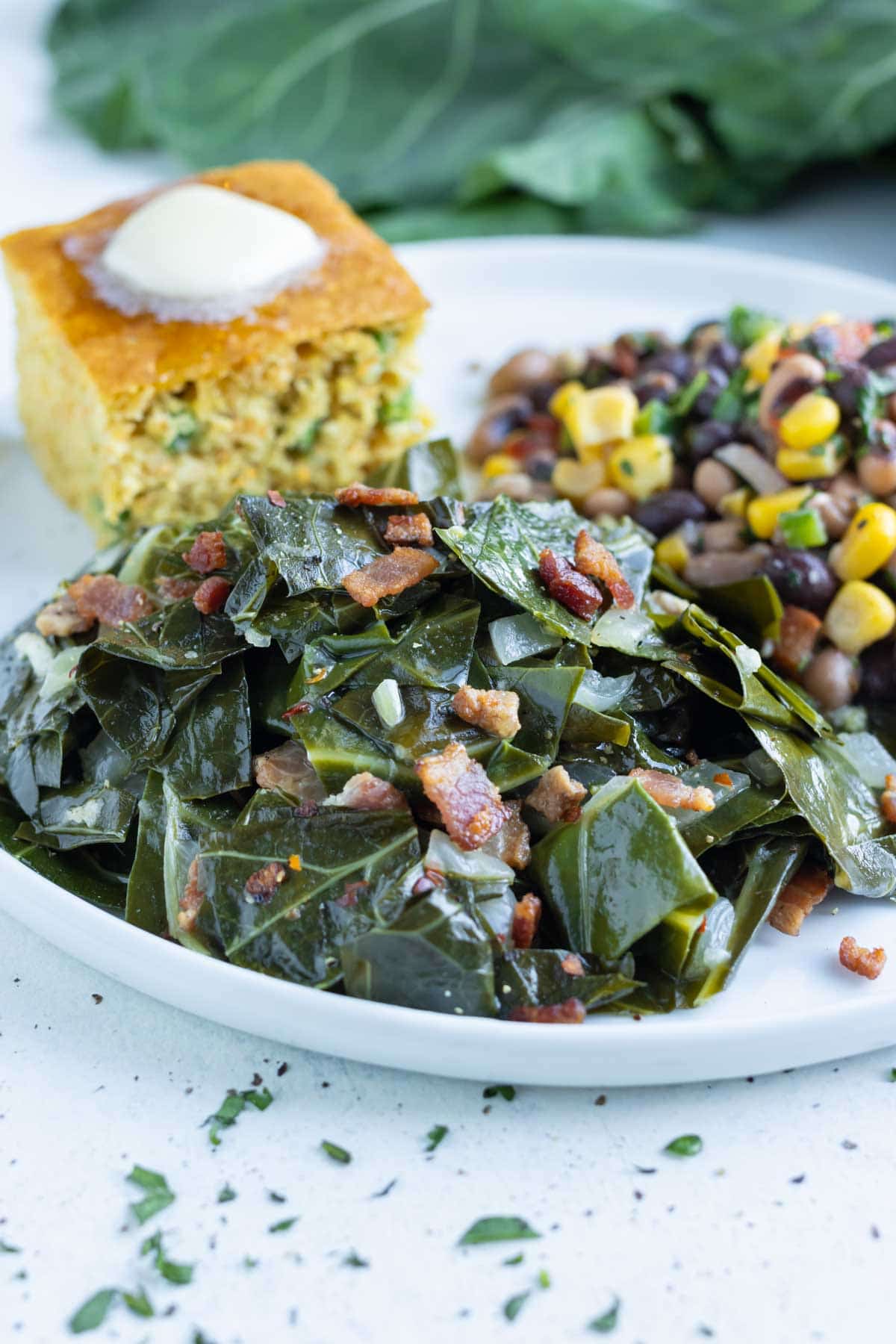 Delicious and Easy Slow Cooker Mustard Greens - My Kitchen Little