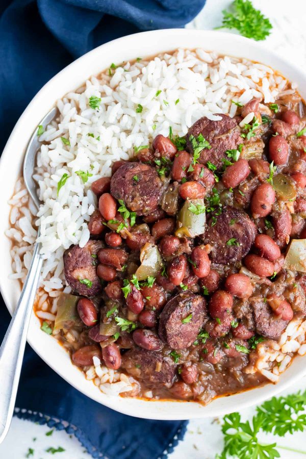 Instant Pot Red Beans and Rice Recipe - Evolving Table