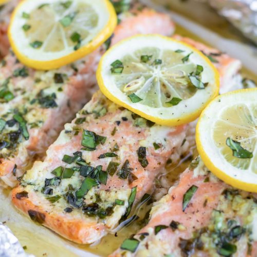 Lemon Garlic Baked Salmon in Foil - Evolving Table