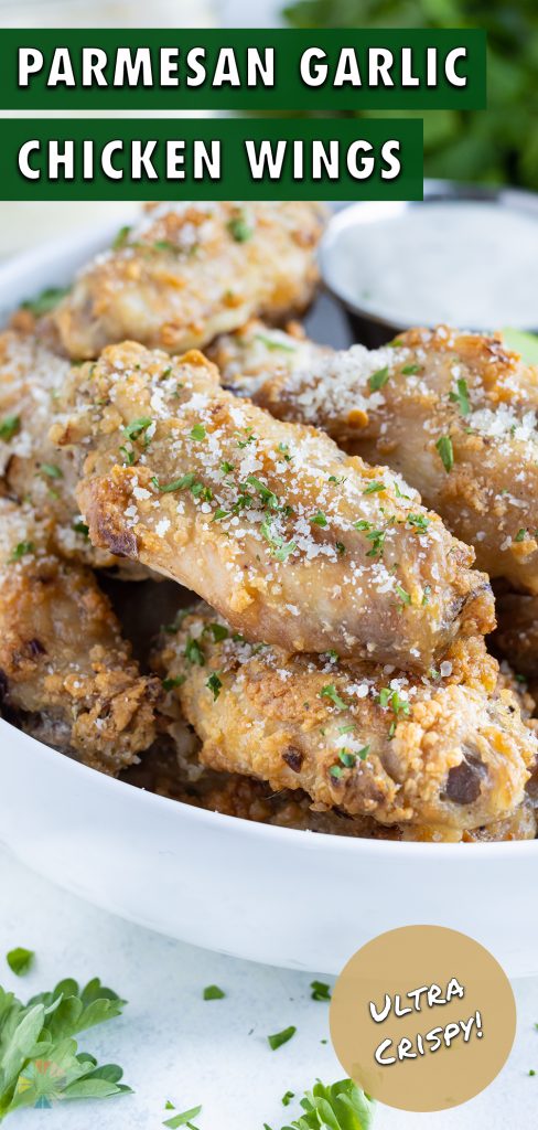 Crispy Parmesan Garlic Wings (Baked in the Oven!) - Evolving Table