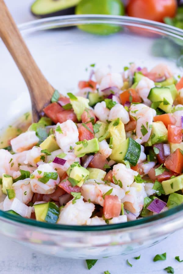 Easy Shrimp Ceviche Recipe with Avocado - Evolving Table