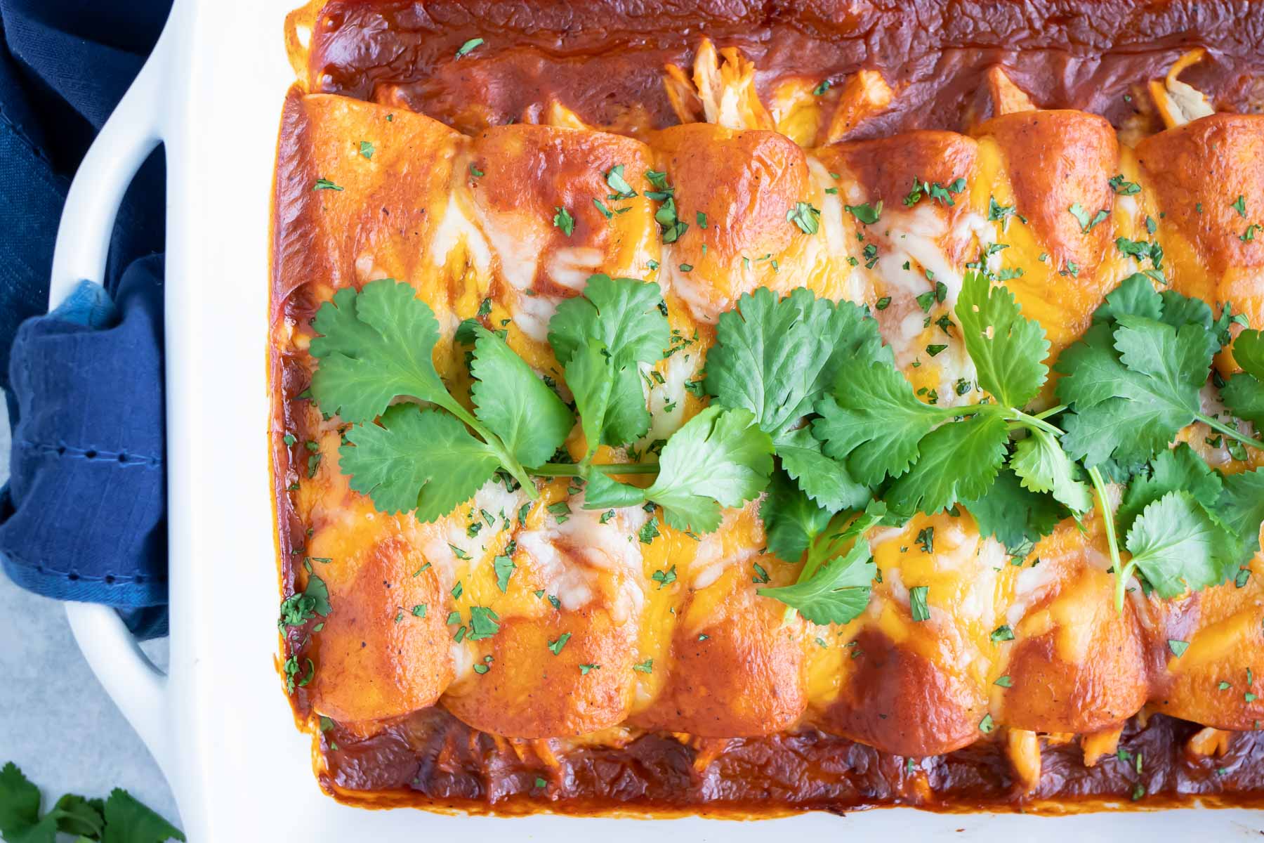 Easy Shredded Chicken Enchiladas - Evolving Table