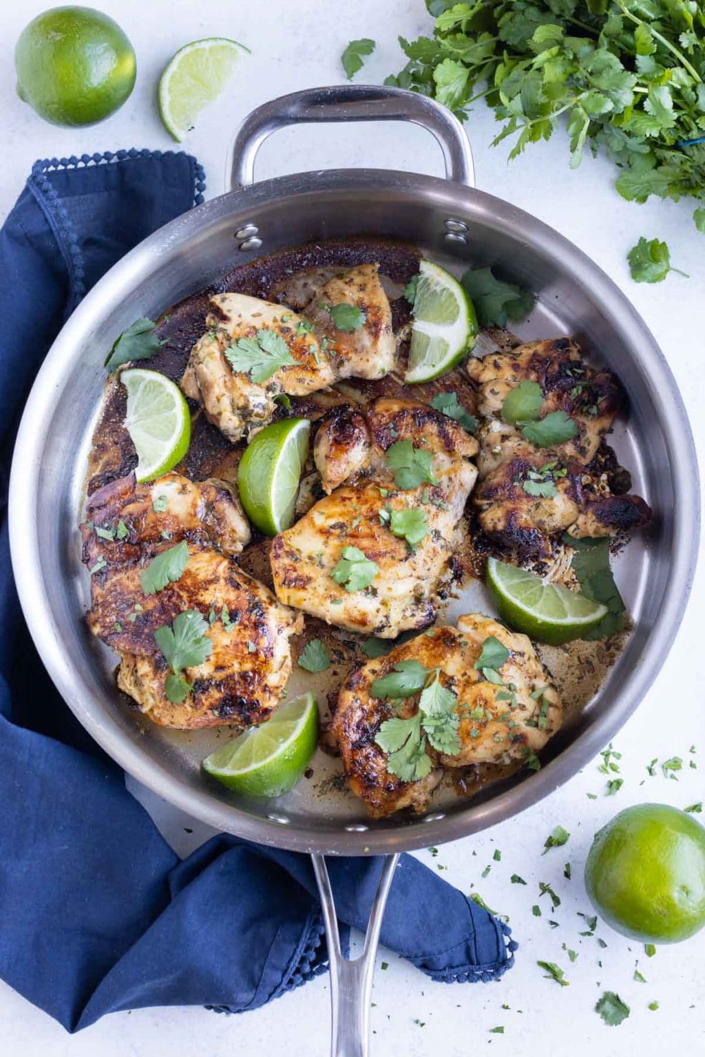 Cilantro Lime Chicken Thighs (One-Skillet) - Evolving Table