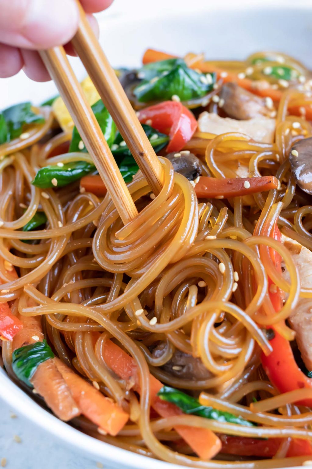 Japchae (Korean Glass Noodles Recipe) Evolving Table