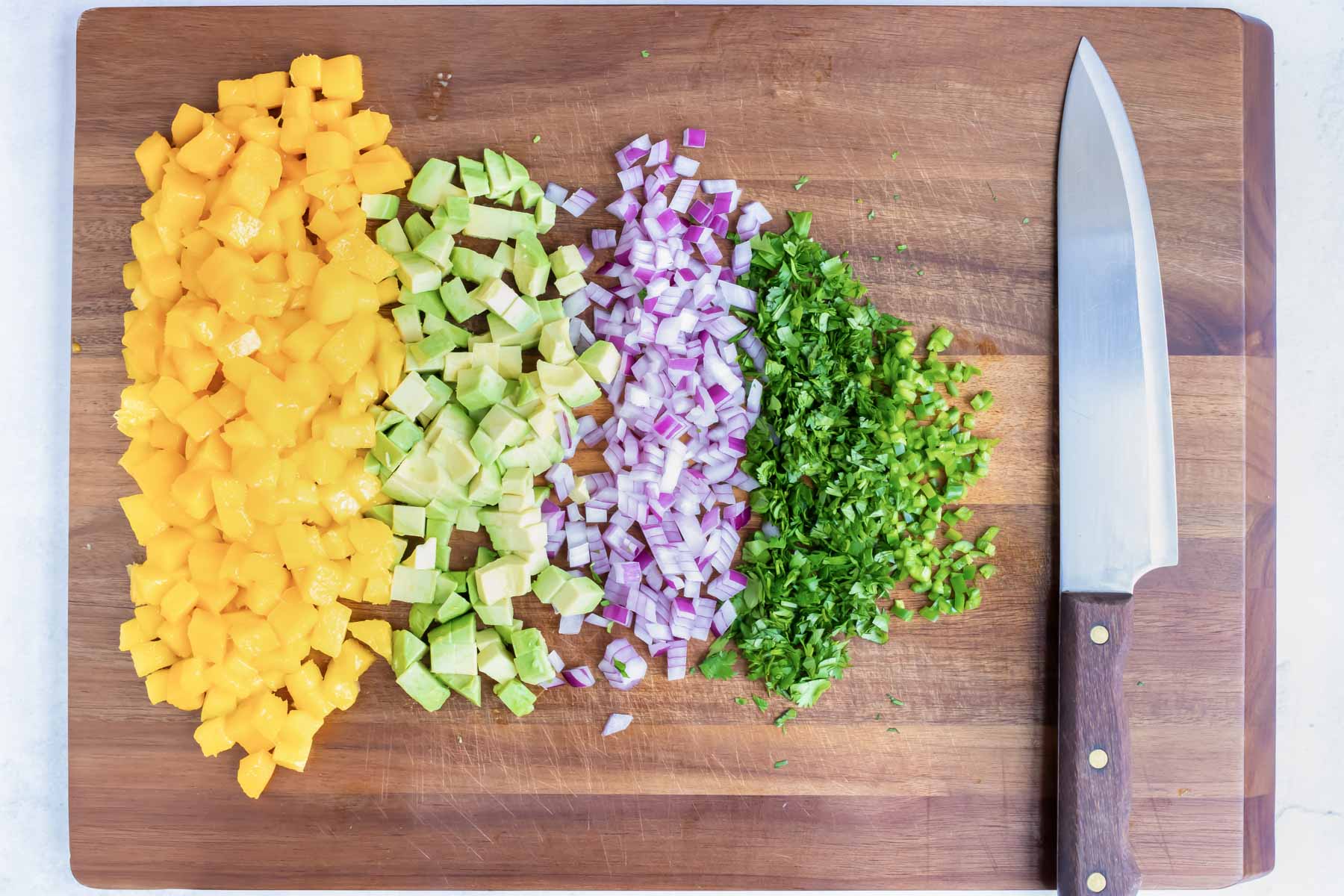 Fresh Mango Avocado Salsa Recipe - Evolving Table