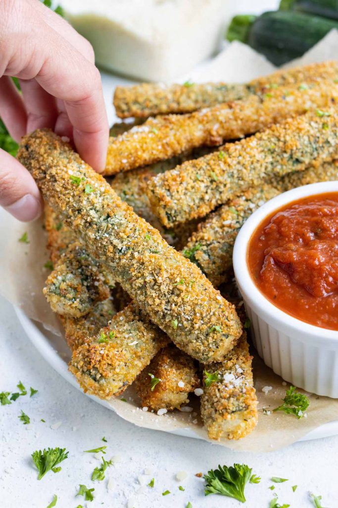 Air Fryer Zucchini Fries - Evolving Table