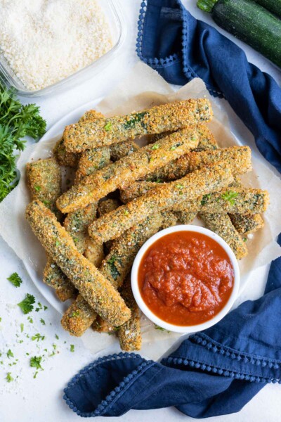 Air Fryer Zucchini Fries - Evolving Table