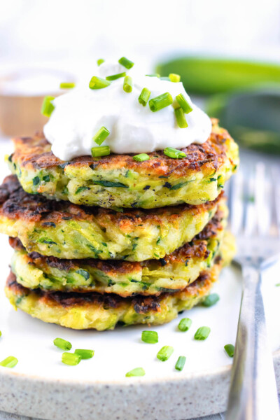 Crispy Zucchini Fritters Recipe - Evolving Table