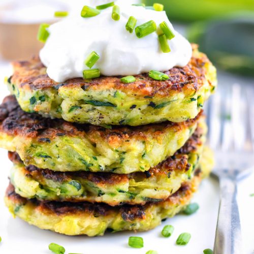 Crispy Zucchini Fritters Recipe - Evolving Table