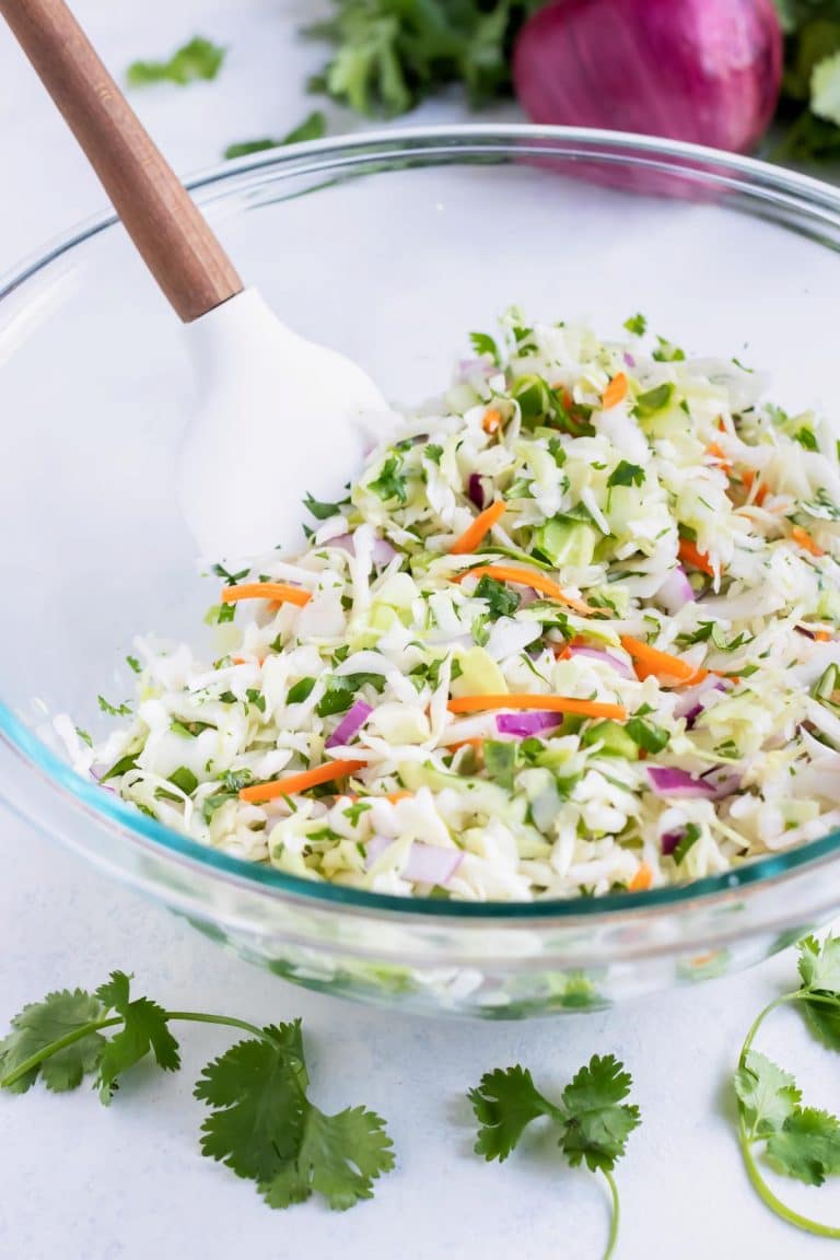 Fast 5-Minute Fish Taco Slaw Recipe - Evolving Table