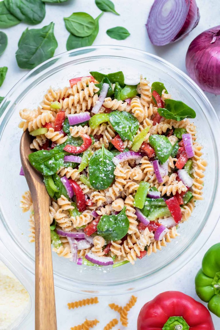 Italian Dressing Pasta Salad with Parmesan | Vegetarian, Gluten-Free