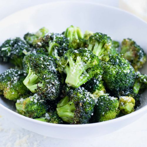 10 Minute Air Fryer Broccoli With Parmesan Evolving Table